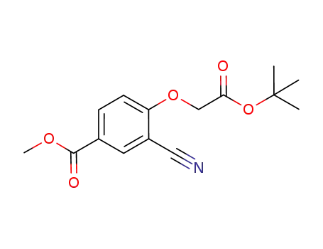 Molecular Structure of 609804-45-7 (Benzoic acid, 3-cyano-4-[2-(1,1-dimethylethoxy)-2-oxoethoxy]-, methyl
ester)