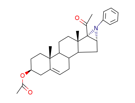 6b-Acetyl-4a,6a-dimethyl-7-phenyl-1,2,3,4,4a,4b,5,6,6a,6b,7,7a,8,8a,8b,9-hexadecahydronaphtho(2,1:4,5)indeno(1,2-b)aziren-2-yl acetate