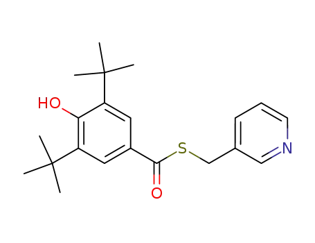 Benzenecarbothioic acid, 3,5-bis(1,1-dimethylethyl)-4-hydroxy-,
S-(3-pyridinylmethyl) ester