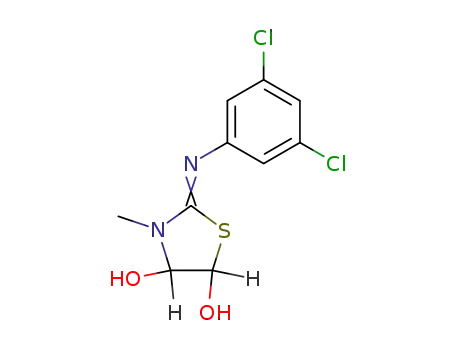 Molecular Structure of 67514-52-7 (4,5-Thiazolidinediol, 2-[(3,5-dichlorophenyl)imino]-3-methyl-)