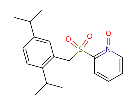Molecular Structure of 62382-00-7 (Pyridine, 2-[[[2,5-bis(1-methylethyl)phenyl]methyl]sulfonyl]-, 1-oxide)