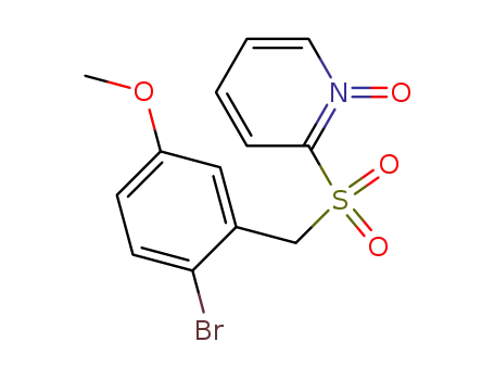Molecular Structure of 60264-25-7 (Pyridine, 2-[[(2-bromo-5-methoxyphenyl)methyl]sulfonyl]-, 1-oxide)
