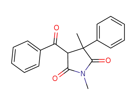 Molecular Structure of 19362-74-4 (2,5-Pyrrolidinedione, 4-benzoyl-1,3-dimethyl-3-phenyl-)