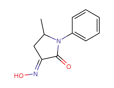 Molecular Structure of 5536-65-2 (2,3-Pyrrolidinedione,5-methyl-1-phenyl-, 3-oxime)