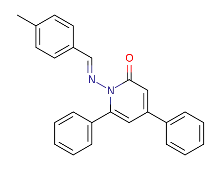 Molecular Structure of 61777-28-4 (2(1H)-Pyridinone, 1-[[(4-methylphenyl)methylene]amino]-4,6-diphenyl-)