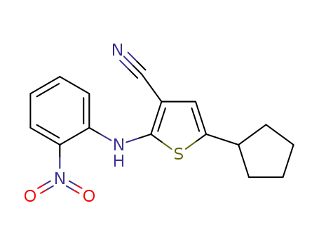 3-Thiophenecarbonitrile, 5-cyclopentyl-2-[(2-nitrophenyl)amino]-