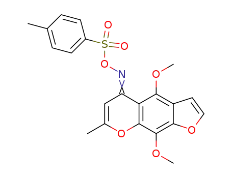 Molecular Structure of 61170-05-6 (5H-Furo[3,2-g][1]benzopyran-5-one, 4,9-dimethoxy-7-methyl-,
O-[(4-methylphenyl)sulfonyl]oxime)