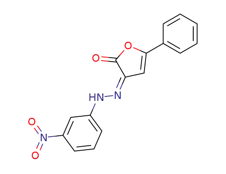 Molecular Structure of 62160-57-0 (2,3-Furandione, 5-phenyl-, 3-[(3-nitrophenyl)hydrazone])
