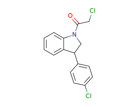 Molecular Structure of 62236-23-1 (1H-Indole, 1-(chloroacetyl)-3-(4-chlorophenyl)-2,3-dihydro-)