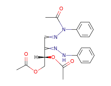 Molecular Structure of 61404-01-1 (Acetic acid,
[3,4-bis(acetyloxy)-2-(phenylhydrazono)butylidene]phenylhydrazide, (S)-)