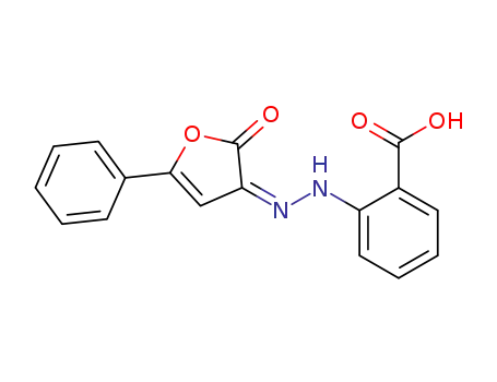 Benzoic acid, 2-[(2-oxo-5-phenyl-3(2H)-furanylidene)hydrazino]-