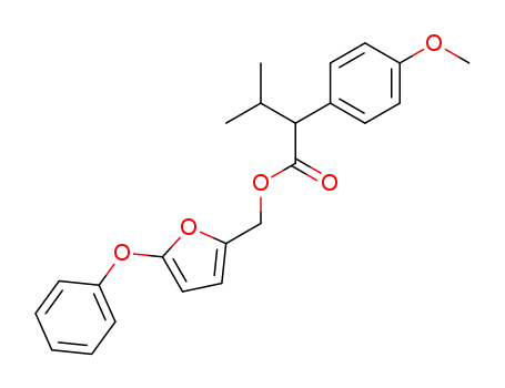 Molecular Structure of 51628-96-7 (<span xmlns="" style="font-weight:bold;">5&prime;-PHENOXYFURFURYL</span> &alpha;-ISOPROPYL-4-METHOXYPHENYLACETATE			)