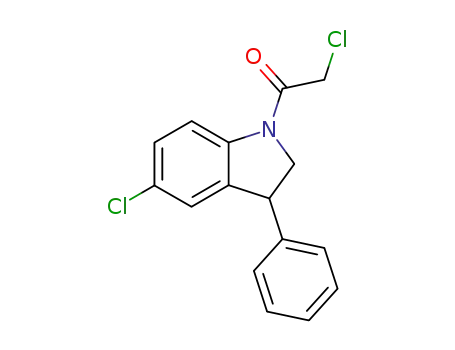 Molecular Structure of 62236-25-3 (1H-Indole, 5-chloro-1-(chloroacetyl)-2,3-dihydro-3-phenyl-)