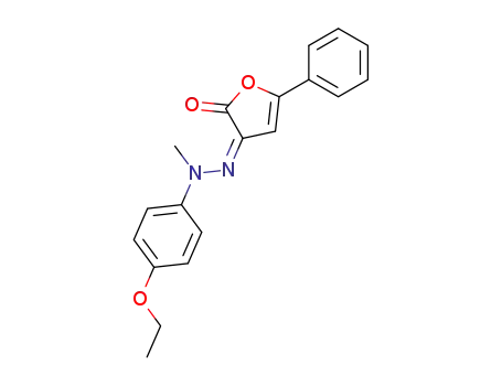 Molecular Structure of 62160-75-2 (2,3-Furandione, 5-phenyl-, 3-[(4-ethoxyphenyl)methylhydrazone])