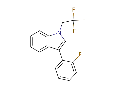Molecular Structure of 54312-06-0 (3-(2-Fluorophenyl)-1-(2,2,2-trifluoroethyl)-1H-indole)