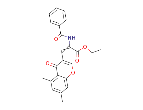 2-Propenoic acid,
2-(benzoylamino)-3-(5,7-dimethyl-4-oxo-4H-1-benzopyran-3-yl)-, ethyl
ester
