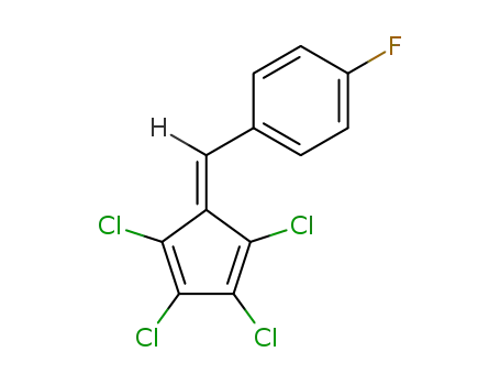 Molecular Structure of 29887-34-1 (Benzene,
1-fluoro-4-[(2,3,4,5-tetrachloro-2,4-cyclopentadien-1-ylidene)methyl]-)