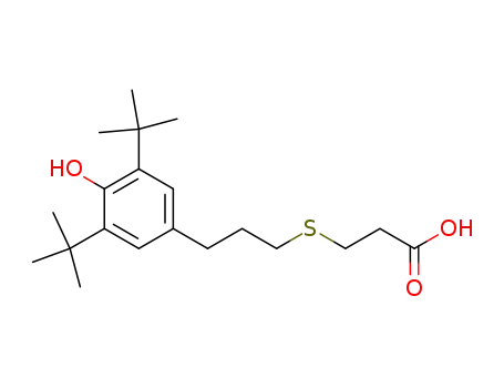 Molecular Structure of 52697-00-4 (Propanoic acid,
3-[[3-[3,5-bis(1,1-dimethylethyl)-4-hydroxyphenyl]propyl]thio]-)