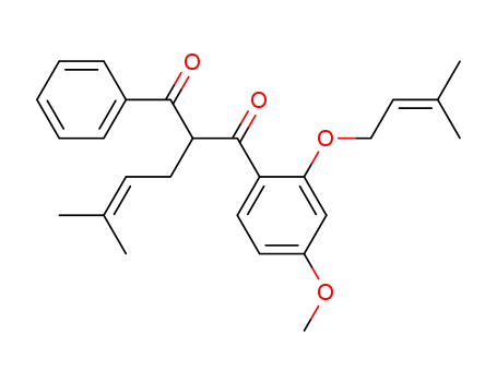 Molecular Structure of 65612-78-4 (1,3-Propanedione,
1-[4-methoxy-2-[(3-methyl-2-butenyl)oxy]phenyl]-2-(3-methyl-2-butenyl)-3
-phenyl-)