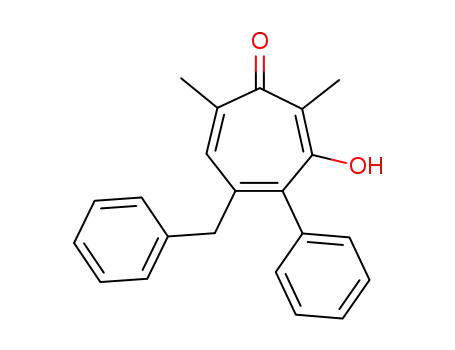 Molecular Structure of 63292-69-3 (2,4,6-Cycloheptatrien-1-one,
3-hydroxy-2,7-dimethyl-4-phenyl-5-(phenylmethyl)-)
