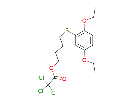 Molecular Structure of 62813-14-3 (Acetic acid, trichloro-, 4-[(2,5-diethoxyphenyl)thio]butyl ester)