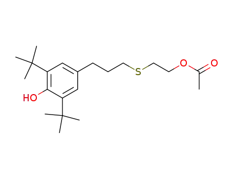 Molecular Structure of 63229-35-6 (Phenol, 4-[3-[[2-(acetyloxy)ethyl]thio]propyl]-2,6-bis(1,1-dimethylethyl)-)