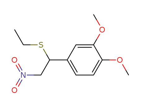 Molecular Structure of 59903-59-2 (Benzene, 4-[1-(ethylthio)-2-nitroethyl]-1,2-dimethoxy-)