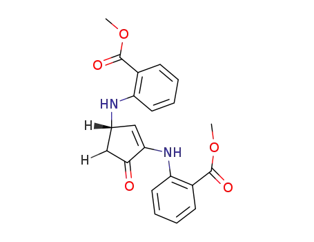 Molecular Structure of 63426-81-3 (Benzoic acid, 2,2'-[(5-oxo-1-cyclopentene-1,3-diyl)diimino]bis-,
dimethyl ester)