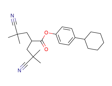 Molecular Structure of 61596-28-9 (Pentanoic acid, 4-cyano-2-(2-cyano-2-methylpropyl)-4-methyl-,
4-cyclohexylphenyl ester)