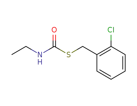 Molecular Structure of 28249-80-1 (Carbamothioic acid, ethyl-, S-[(2-chlorophenyl)methyl] ester)