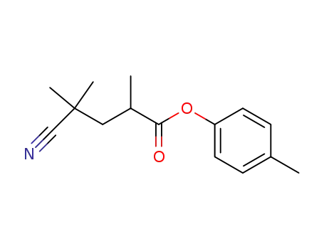 Molecular Structure of 61596-34-7 (Pentanoic acid, 4-cyano-2,4-dimethyl-, 4-methylphenyl ester)