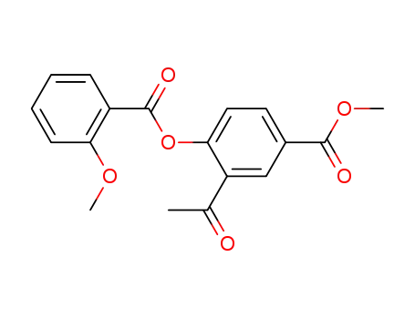 Molecular Structure of 63070-88-2 (Benzoic acid, 3-acetyl-4-[(2-methoxybenzoyl)oxy]-, methyl ester)