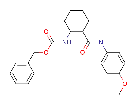 Molecular Structure of 61935-68-0 (Carbamic acid, [2-[[(4-methoxyphenyl)amino]carbonyl]cyclohexyl]-,
phenylmethyl ester, cis-)