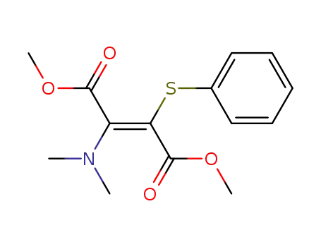 Molecular Structure of 61071-40-7 (2-Butenedioic acid, 2-(dimethylamino)-3-(phenylthio)-, dimethyl ester,
(E)-)