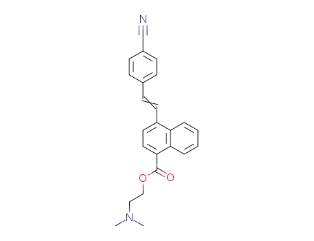 Molecular Structure of 62855-43-0 (1-Naphthalenecarboxylic acid, 4-[2-(4-cyanophenyl)ethenyl]-,
2-(dimethylamino)ethyl ester)