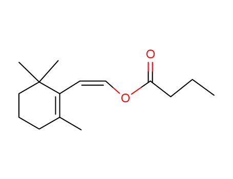 Molecular Structure of 62912-80-5 (Butanoic acid, 2-(2,6,6-trimethyl-1-cyclohexen-1-yl)ethenyl ester, (Z)-)