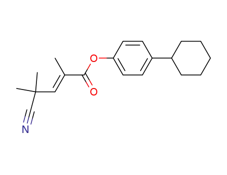 Molecular Structure of 61596-30-3 (2-Pentenoic acid, 4-cyano-2,4-dimethyl-, 4-cyclohexylphenyl ester, (E)-)