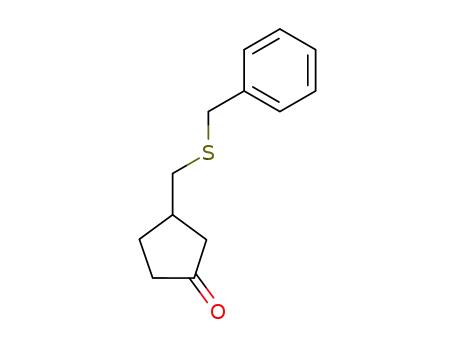 Molecular Structure of 62627-27-4 (Cyclopentanone, 3-[[(phenylmethyl)thio]methyl]-)