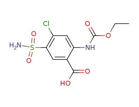 Molecular Structure of 35442-36-5 (4-Chloro-2-ethoxycarbonylamino-5-sulfamoyl-benzoic acid)