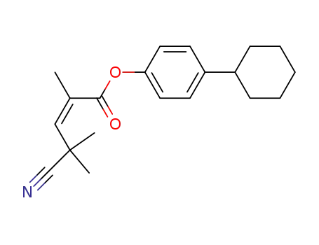 Molecular Structure of 61596-31-4 (2-Pentenoic acid, 4-cyano-2,4-dimethyl-, 4-cyclohexylphenyl ester, (Z)-)
