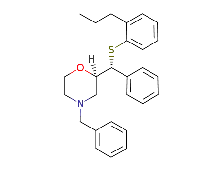 Molecular Structure of 800408-05-3 (Morpholine,
4-(phenylmethyl)-2-[(R)-phenyl[(2-propylphenyl)thio]methyl]-, (2R)-)