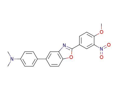 Molecular Structure of 599203-92-6 (Benzenamine,
4-[2-(4-methoxy-3-nitrophenyl)-5-benzoxazolyl]-N,N-dimethyl-)