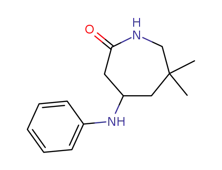 Molecular Structure of 62595-93-1 (2H-Azepin-2-one, hexahydro-6,6-dimethyl-4-(phenylamino)-)