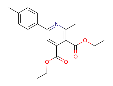 Molecular Structure of 57961-51-0 (3,4-Pyridinedicarboxylic acid, 2-methyl-6-(4-methylphenyl)-, diethyl
ester)