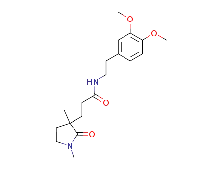 Molecular Structure of 64108-29-8 (3-Pyrrolidinepropanamide,
N-[2-(3,4-dimethoxyphenyl)ethyl]-1,3-dimethyl-2-oxo-)