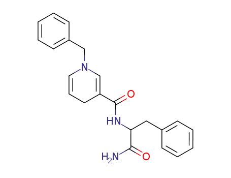 Molecular Structure of 63461-39-2 (3-Pyridinecarboxamide,
N-[2-amino-2-oxo-1-(phenylmethyl)ethyl]-1,4-dihydro-1-(phenylmethyl)-,
(S)-)