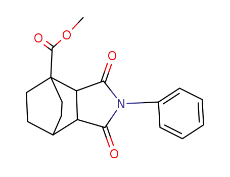 Molecular Structure of 63116-32-5 (4,7-Ethano-4H-isoindole-4-carboxylic acid,
octahydro-1,3-dioxo-2-phenyl-, methyl ester)