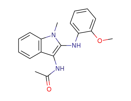 Molecular Structure of 63112-78-7 (Acetamide, N-[2-[(2-methoxyphenyl)amino]-1-methyl-1H-indol-3-yl]-)