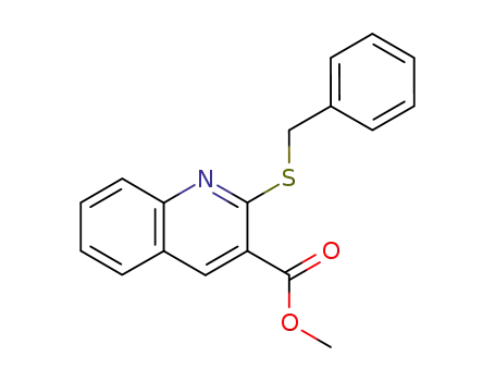 Molecular Structure of 65764-10-5 (3-Quinolinecarboxylic acid, 2-[(phenylmethyl)thio]-, methyl ester)