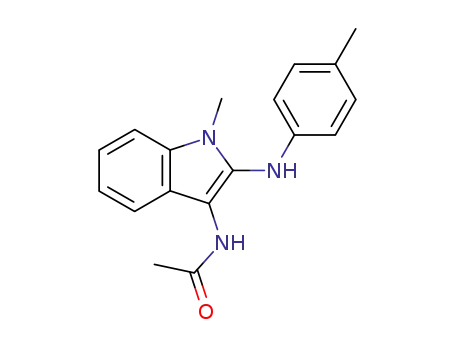 Molecular Structure of 63112-81-2 (Acetamide, N-[1-methyl-2-[(4-methylphenyl)amino]-1H-indol-3-yl]-)
